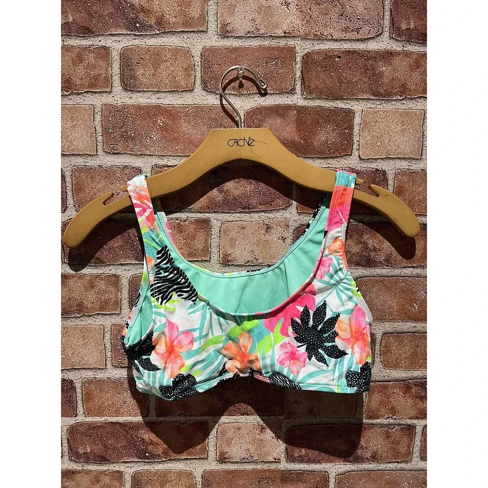 Wonder Nation‎ Girls Size XL 14-16 Wide Strap Swim Bikini Top Floral Pattern